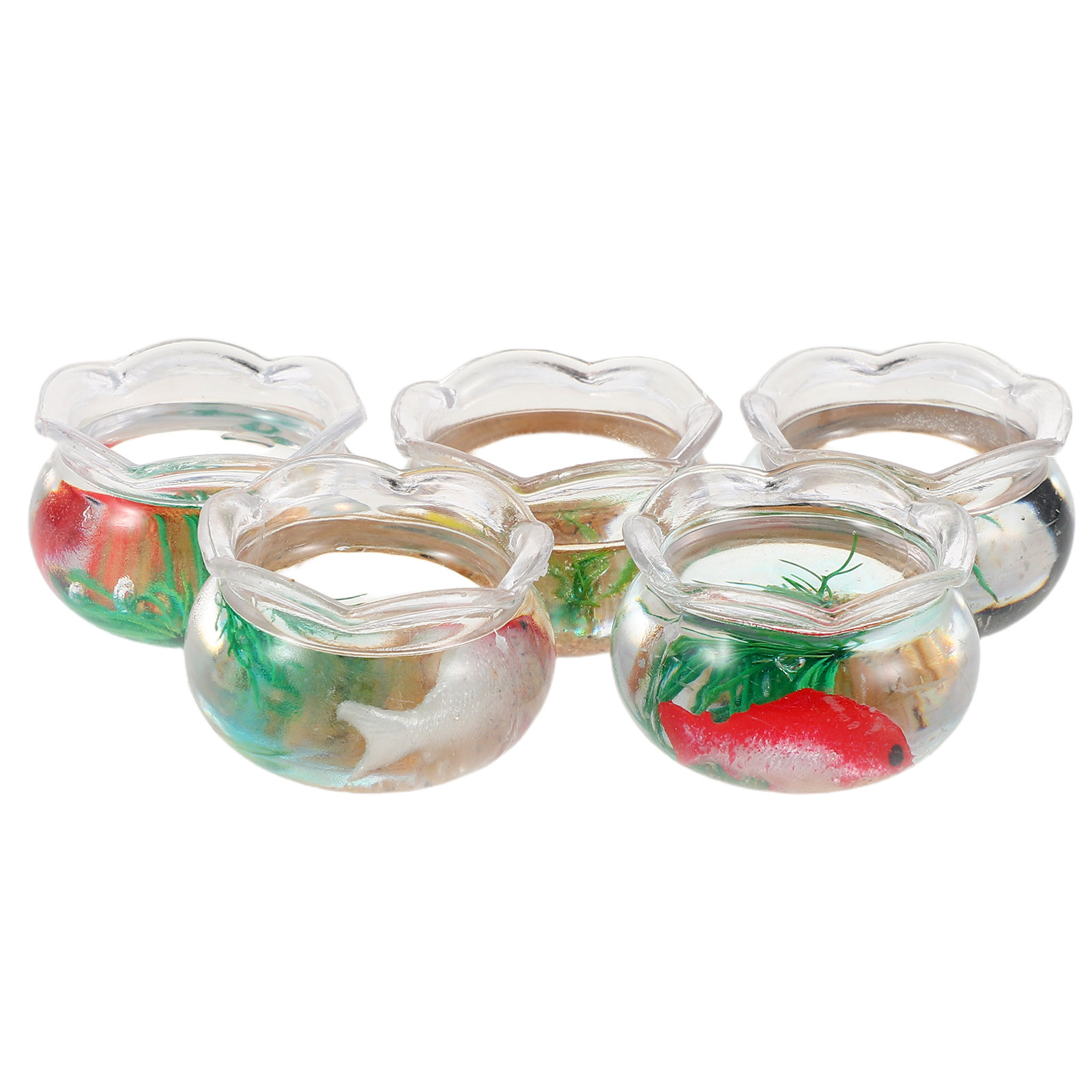 Aquarium Plant Original - 5Pcs Mini Fish Bowl Small Round