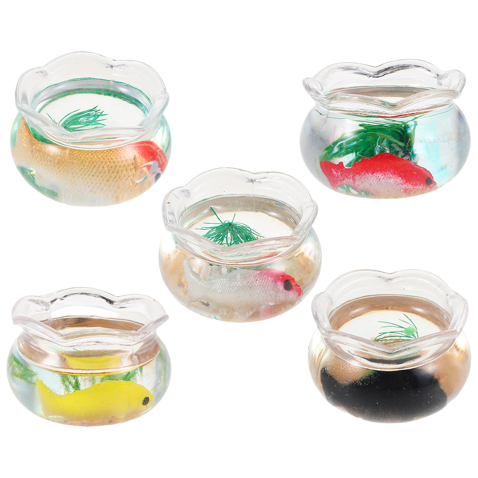 5Pcs Mini Fish Bowl Small Roun - Aquarium Plant Original review and price