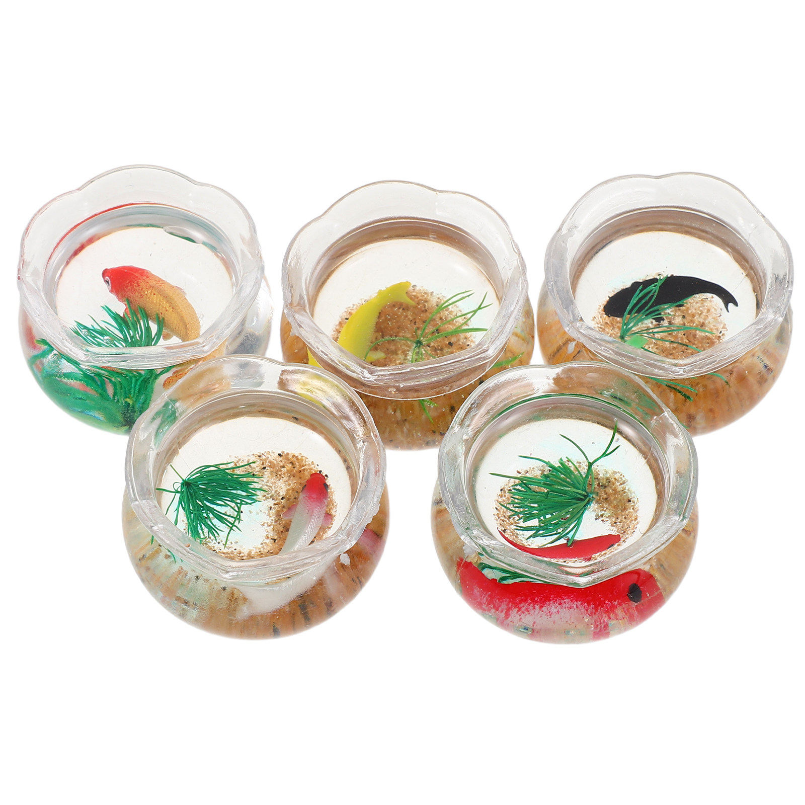 5Pcs Mini Fish Bowl Realistic  - Aquarium Plant Original review and price